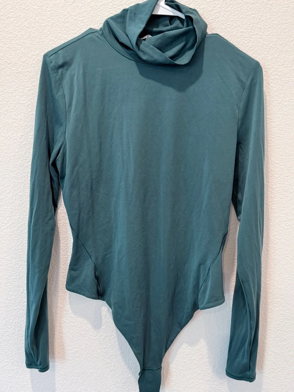 Lululemon Nulu Turtleneck Bodysuit Athleisure Storm Teal Green LW3HQLS Large - Picture 2 of 9